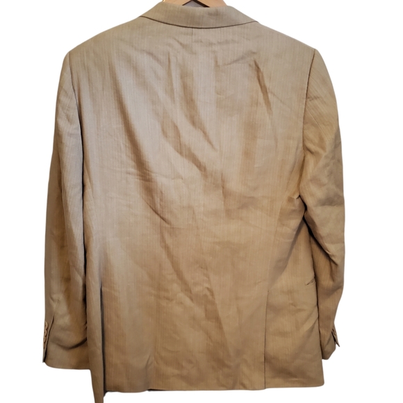 Armani Collezioni 40R Tan Linen Pinstriped Sport Coat - Picture 5 of 10